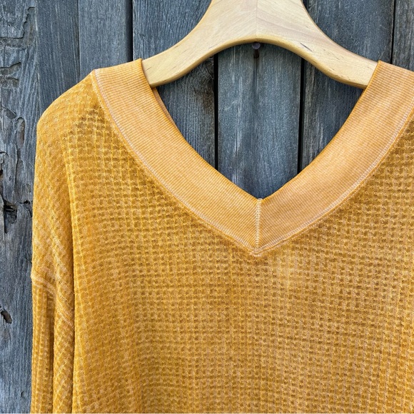 Free People We The Free South Side Thermal Top Mustard Yellow S - Picture 4 of 15